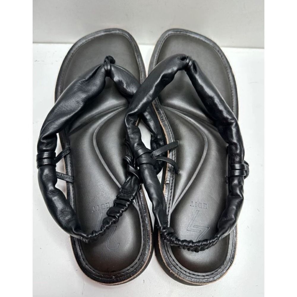 Naturalizer 27 Edit Sandals Size 8 Black Leather‎ Slingback Slip On Open Toe - Picture 5 of 8